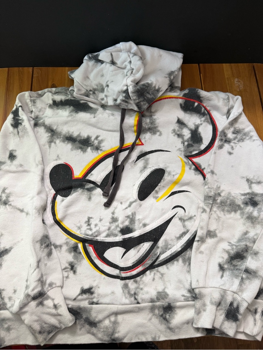 Disney Black & White Tie-Dye Mickey Mouse Hoodie